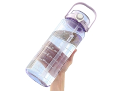Botella Deportiva De 64 Oz, Botella De Agua Portátil Con Escala De Capacidad, Botella Deportiva Morada Resistente A Fugas Rosewell