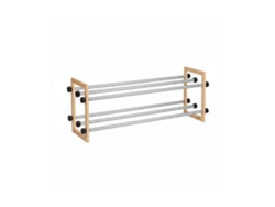 Relaxdays Zapatero Extensible, Estantería Zapatos, Organizador De 2 Estantes, Madera-hierro, 1 Ud., Hasta 118 Cm, Marrón