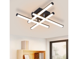 Lámpara de techo LED Nttlife para interiores y salas de estar modernas, color negro, 24 W, 3000 K.