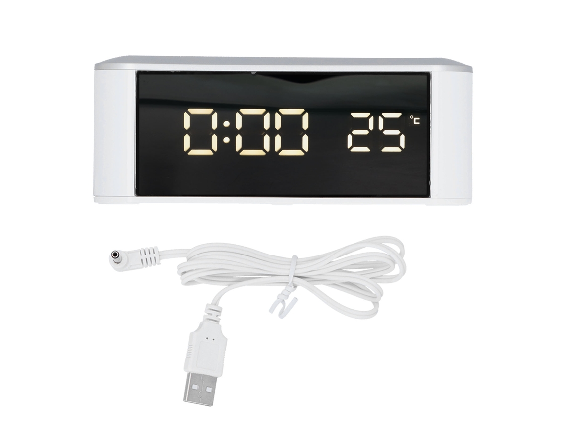 Reloj Despertador Led Con Pantalla Táctil, Pantalla Multifuncional, Termómetro Integrado Y Cable Usb.