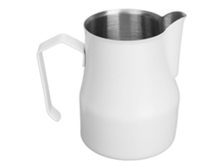 Jarra de acero inoxidable 304 para espumar leche y vaporizar café, color blanco, 450 ml