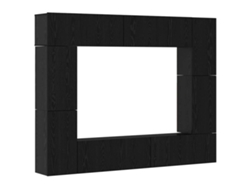 Juego de muebles para TV de 8 piezas, acabado en roble negro