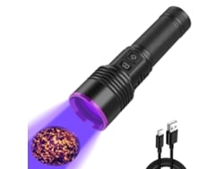 Linterna Uv De Luz Negra De 365 Nm, Recargable Con Pantalla Lcd, Potente Luz Ultravioleta Para Detectar Orina De Mascotas, Escorpiones, Cura