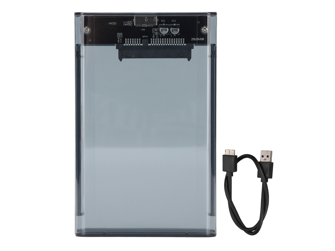 Caja Externa Para Disco Duro Usb3.0 Sata Para Hdd/ssd 2.5pulgadas 7/9.5mm Gris Transparente
