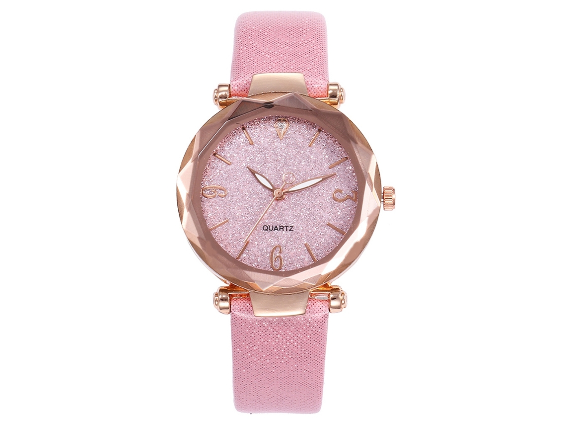 Reloj De Pulsera Vansvar Para Mujer De Piel Sintética Con Brillantes Diamantes De Imitación - Estilo De Moda
