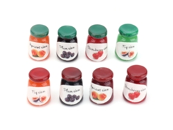 Jinwei-8 Piezas Mini Jams Modelos De Escena Miniatura 1:12 Accesorios Para Casa De Muñecas Para Mayores De 3 Años