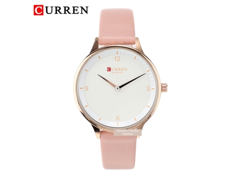 Relojes de Cuarzo para Mujer Correa de Cuero Relojes analógicos Resistentes al Agua Casuales Reloj de Pulsera Impermeable para Mujer-Rosa LUUCOZK