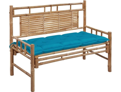 Banco de jardín VIDAXL Azul Bambú (120x55x90 cm)
