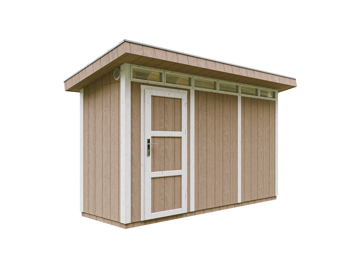 Caseta Jardin paneles a base de Madera LP SmartSide 4,3 m2 con Suelo y Baldosas Bituminosas - L161xA412xA239 cm - TIMBELA M902 - TERRA BROWN