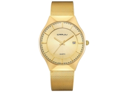 Reloj De Cuarzo Hombres Metal Impermeable Pulsera Ajustable Moda Oro