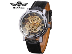 (estilo 14) Reloj Mecánico Con Correa De Cuero Esqueletizada, Resistente Al Agua, Estilo Casual, Reloj De Pulsera De Cuero, Reloj Mecánico