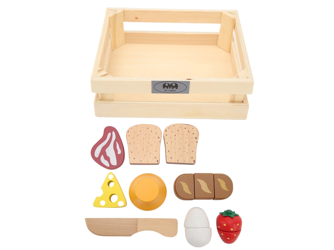 Juguetes de comida de madera para niños, juego de juguetes educativos de comida para la cocina.
