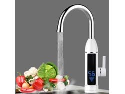 Grifo eléctrico de agua caliente instantánea con pantalla LCD y protección contra descargas eléctricas.