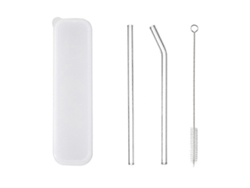 Juego de pajitas de vidrio transparente y reutilizables y lavables para embarazadas, resistentes a las manchas de lápiz labial. Rosewell