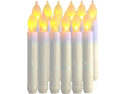 12 velas LED sin llama a pilas para Navidad, bodas y fiestas, 6,5 x 0,9 pulgadas, decoración.