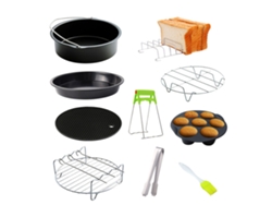 Kit De Accesorios Para Freidora De Aire De 10 Piezas Con Bandeja Para Pizza Y Moldes Para Cupcakes (para Freidoras De 3,2 A 5,8 Cuartos De Galón).