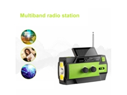 Radio Portátil Solar De Emergencia Am/fm/noaa Con Linterna Led, Sensor De Movimiento Y Alarma Sos, 4000 Mah