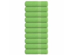 Conjunto 10 Toalla De Mano VIDAXL Verde Algodón (50x100 cm)