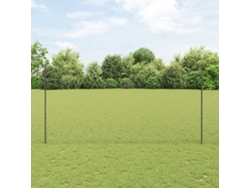 Postes para cerca (22 unidades, canal en U, gris, 160 cm, acero), cerca hexagonal, gris, 1,6 x 50 m, acero, WSD11997 Lovely Home