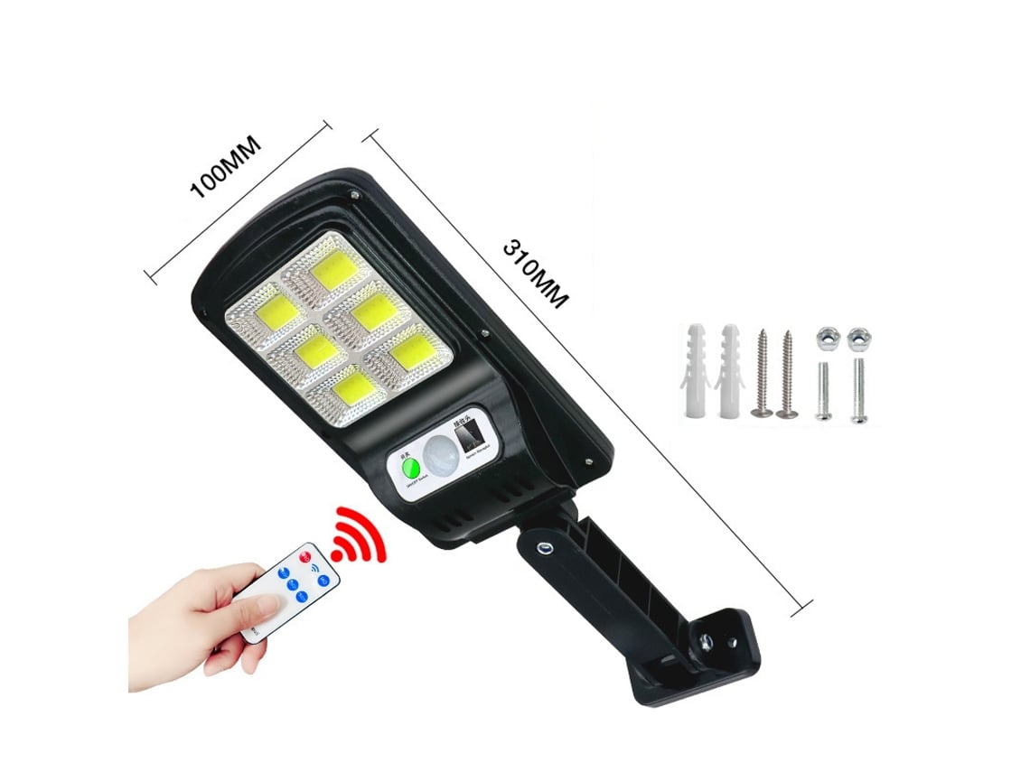 Bj-luz Solar Exterior Com Sensor De Movimento Impermeável Para Jardim Lâmpada De Parede De Segurança Com Controle Remoto