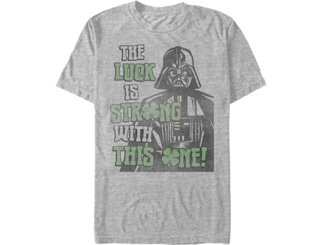 Camiseta Unisexo DEEPSTONE The Luck Is Strong With This One Darth Vader Star Wars brezo atlético (L)