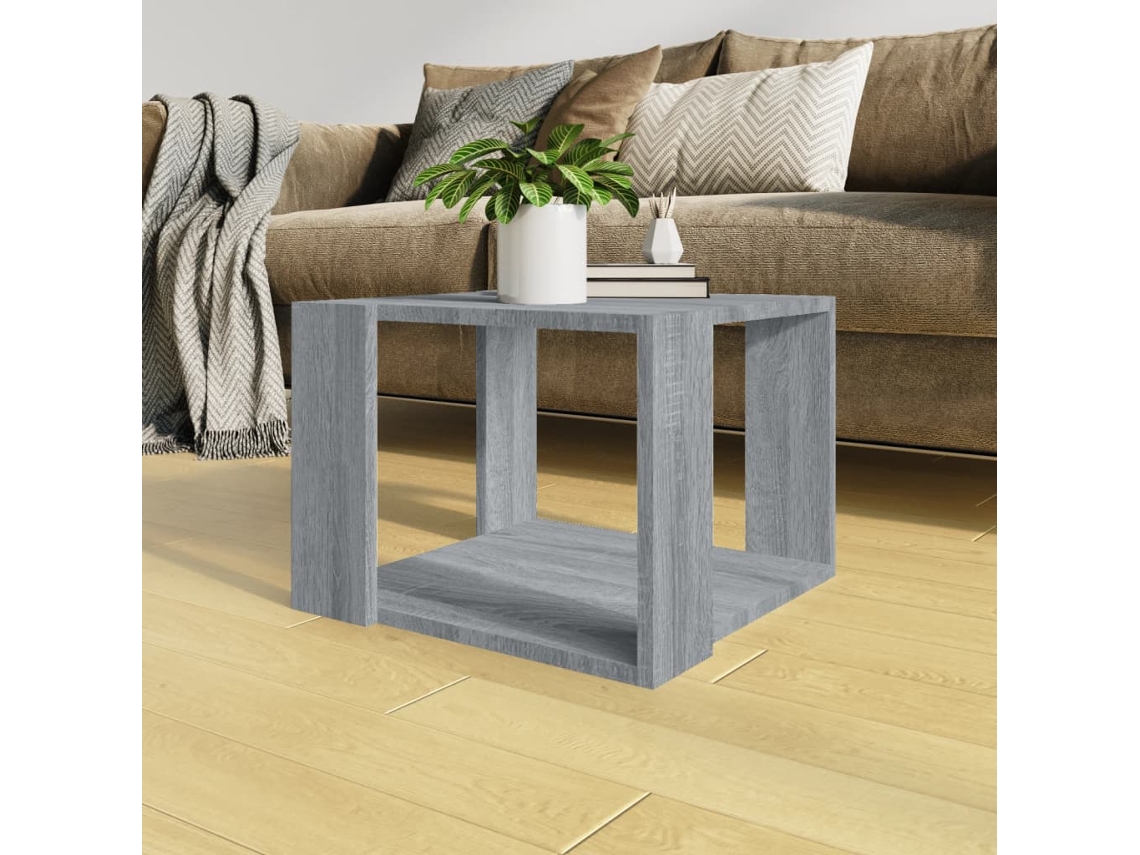 Mesa de Centro de Apoyo 40X40X30 Cm Madera Procesada Sonoma Gris