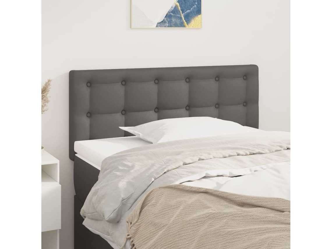 Cabecerocabecero De Camapanel De Cabecera De Cuero Sintético Gris 80x5x78/88 Cm
