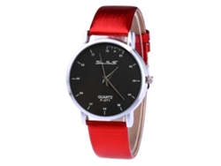 Reloj De Pulsera Analógico Zhoulianfa Con Correa De Pu, Movimiento De Cuarzo, Rojo.