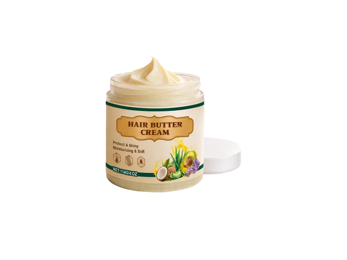Crema de mantequilla para el cuidado del cabello