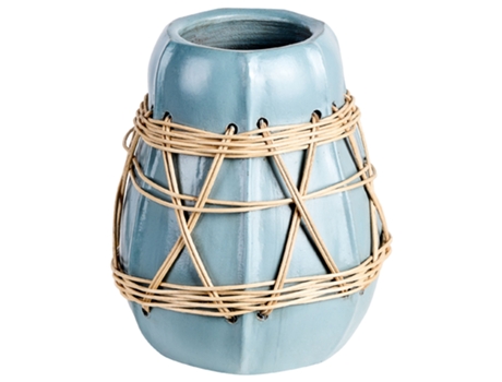 Terracota Jarrón decorativo 27 Azul Beige BELIANI Kamering