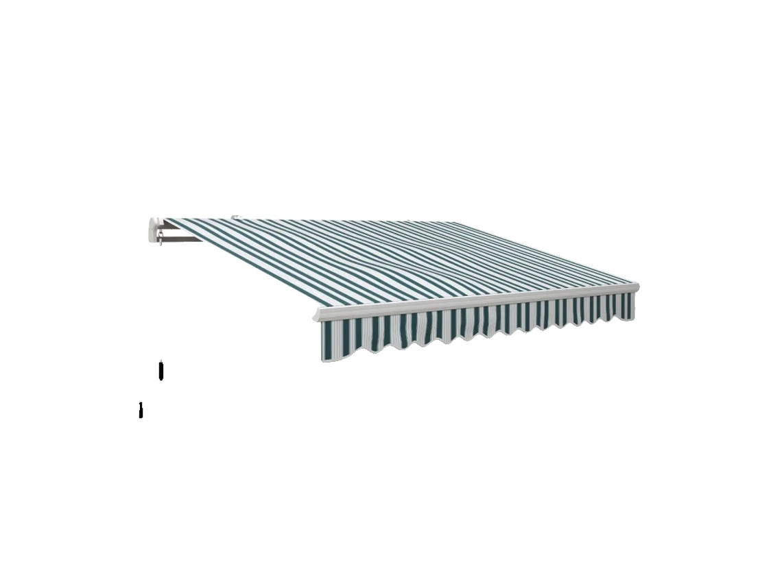 Toldo articulado de brazo articulado, 395 x 245 cm, control manual, resistente a los rayos UV, estructura de aluminio, apto para diversas superficies de pared (fabricación OEM).