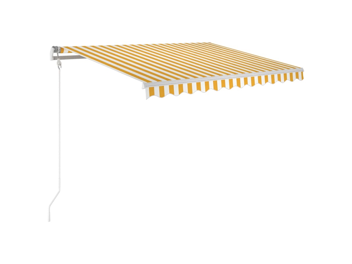 Maison Exclusive - Toldo Automático Retráctil Amarillo Y Blanco 300x250 Cm