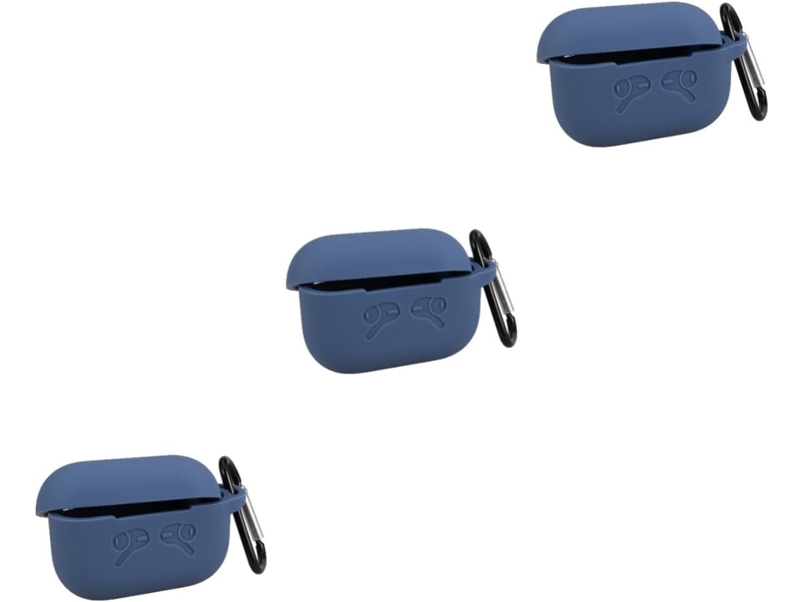 Estuche Compacto De Silicona Para Auriculares, 3 Piezas, Color Oscuro.