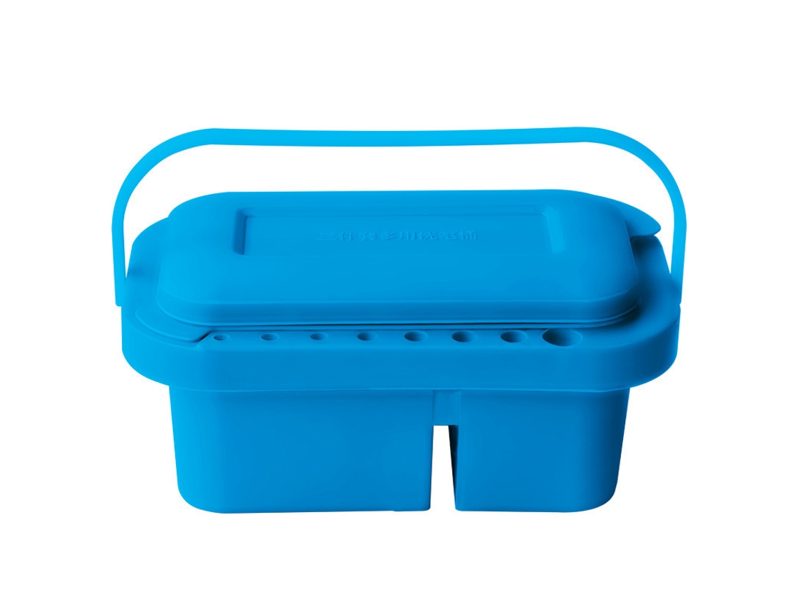Portapinceles 3 en 1 Eifson con soporte para paleta y mango (azul)