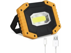 Proyector LED recargable de 30 W, 2000 lúmenes, 2 baterías, 3 modos, linterna USB portátil para camping, obras, garajes y talleres (1 unidad)