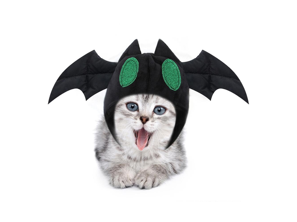 Gorra Para Mascotas Estilo Halloween Con Decoración En Forma De Murciélago
