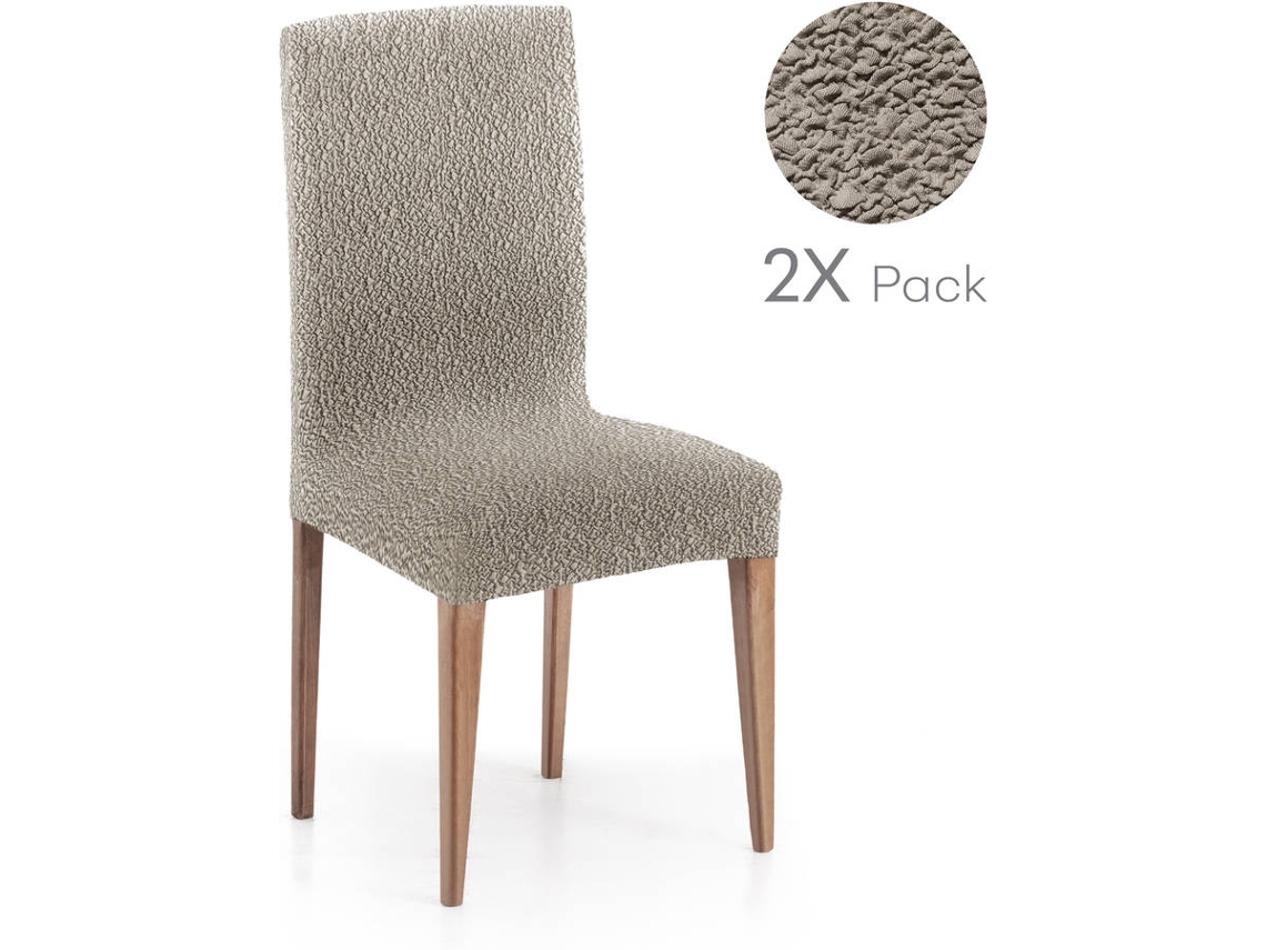 Pack de 2 Fundas Elásticas para Silla MILICA Spongy Beige Oscuro (40x70 cm)