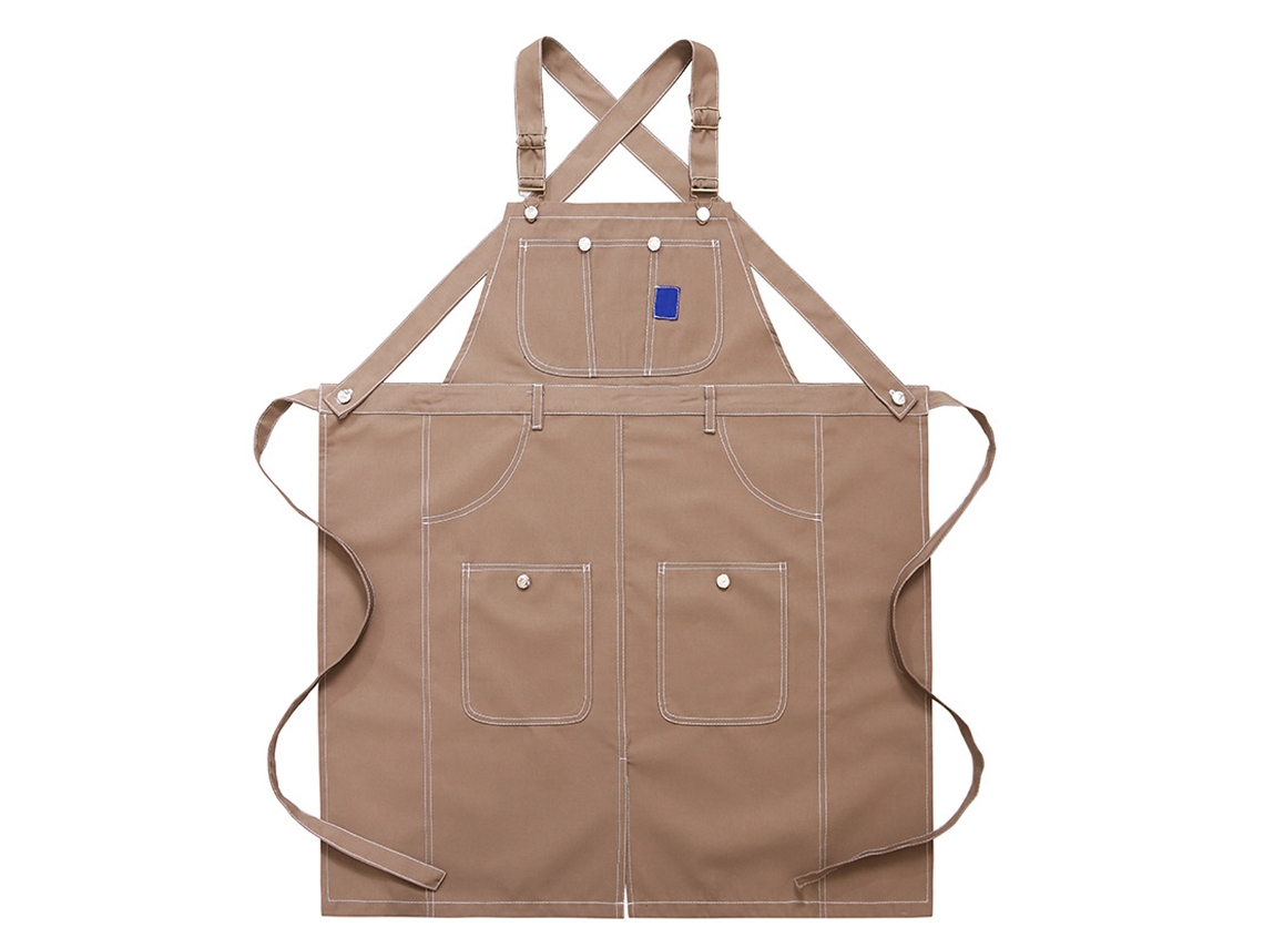 Delantal De Cocinero En Lona Ajustable Con Espalda Cruzada Para Hombre Y Mujer, Delantal De Trabajo Para Cocina