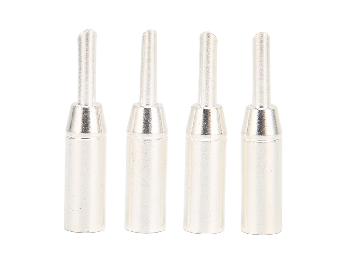 4 Conectores Banana Pluga Bfa Ba1417 Plateados Para Cable De Altavoz De 7 Mm De Diámetro