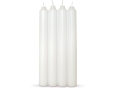 COM-FORT HOUSE- Velas Blancas Pack velas de 4 Unidades Velas 2x17,5cm Velas estilo Candelabro Velas Decorativas Sin Perfume COM-FORT HOUSE