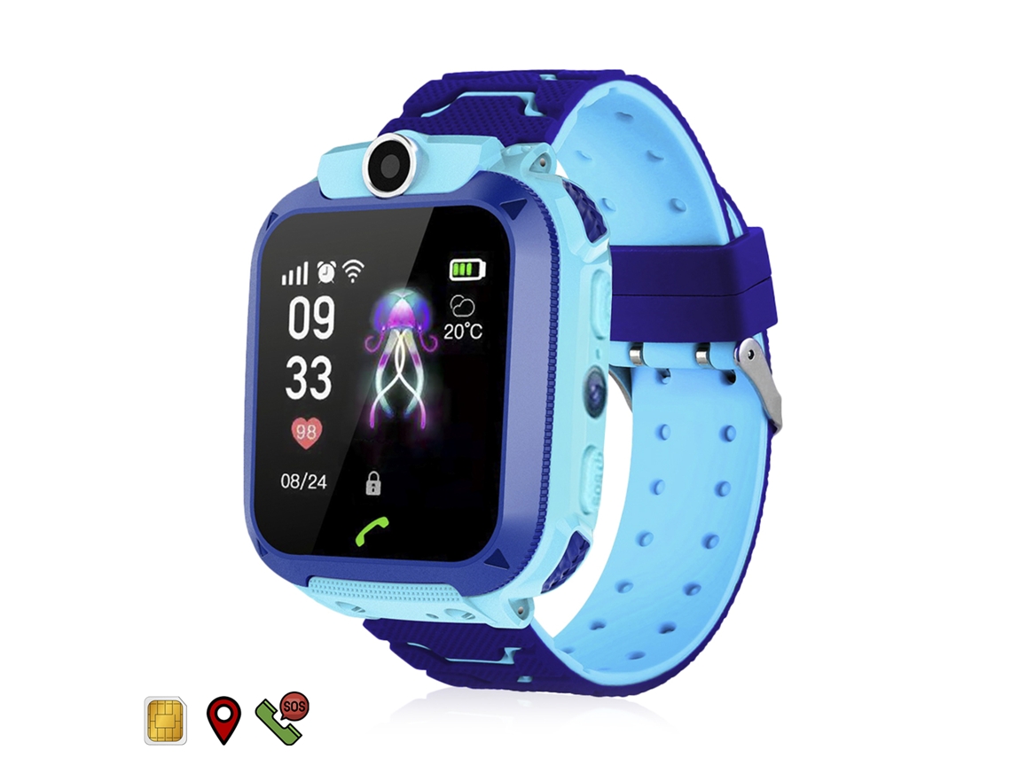 Smartwatch LBS Localizador Especial para Niños, con Función de Rastreo, Llamadas SOS y Recepción de Llamadas. 4x1x5 cm. Color Azul Presa.