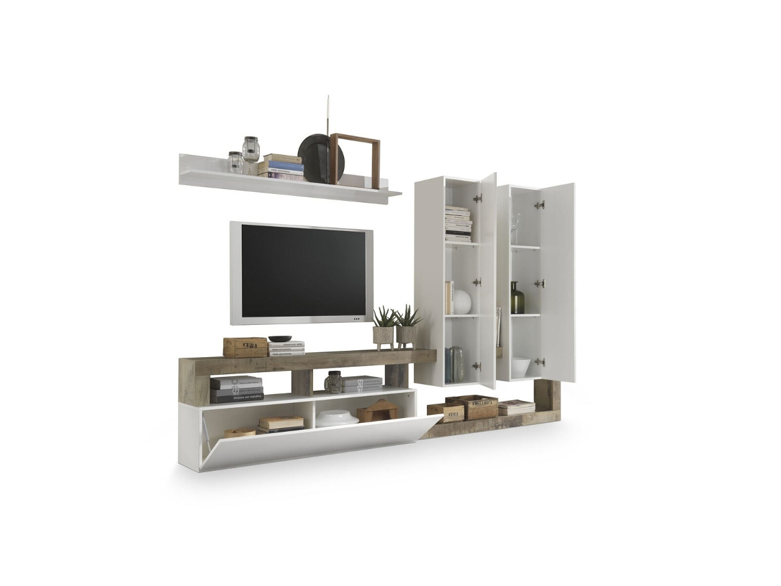 Mueble de TV DKD HOME DECOR (Blanco - Madera - 75 x 277 x 173 cm)