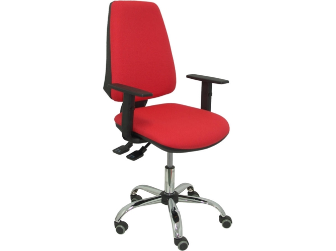 Silla de Escritorio Operativa PYC Elche S24 Rojo con ruedas antiarañazos (Brazos Ajustables - Tejido)