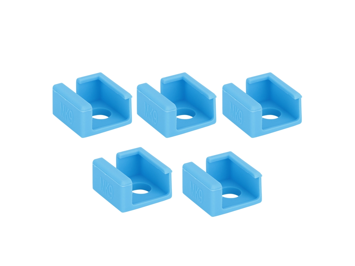 5 piezas de cubierta de silicona para bloque de calor para impresoras 3D Creality CR-10 Ender 3 MK7 MK8 MK9 - Azul