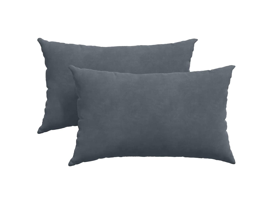 Cojines De Sofá 2 Uds Gris Oscuro 50 X 30 Cm Tela De Pana