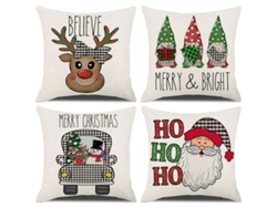 Juego De 4 Fundas De Almohada Navideñas Con Motivos De Copos De Nieve