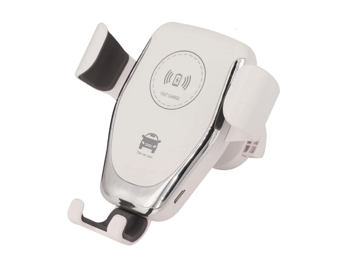 Cargador Carro Sem Qi Carregamento Rápido Auto Clamping Air Vent YIZHOOD ABS Blanco
