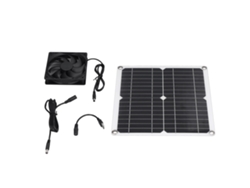 Kit de ventilador solar de 12 W con USB para invernaderos, refugios de animales y carga de teléfonos móviles.