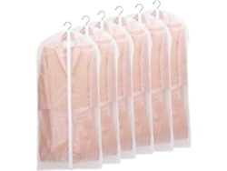 Bolsas de Plástico para Ropa, 6 Piezas Transparentes Protectoras para Ropa, con Cremallera 60x140cm