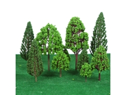 33 Mini Árboles De Plástico Verde Para Maquetas Arquitectónicas, Diseños Paisajísticos Y Decoración De Jardines.